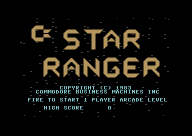 Star Ranger title screen for Commodore 64